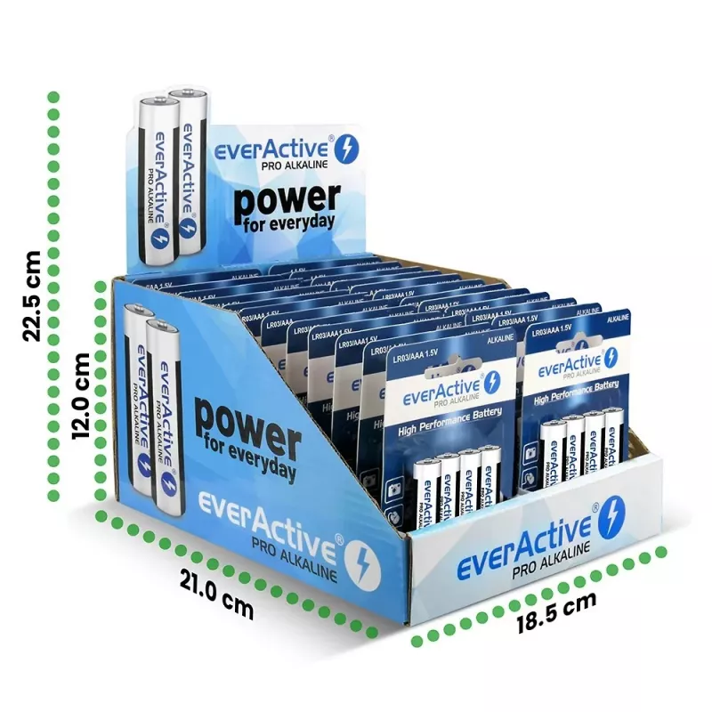 Šarminės baterijos everActive AAA LR034BLPADIS — pakuotė po 96
