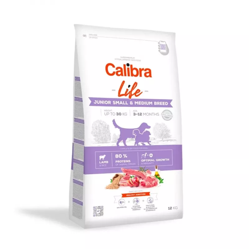 CALIBRA Dog Life Junior Small&Medium Breed Ėriena - sausas šunų ėdalas - 2,5 kg