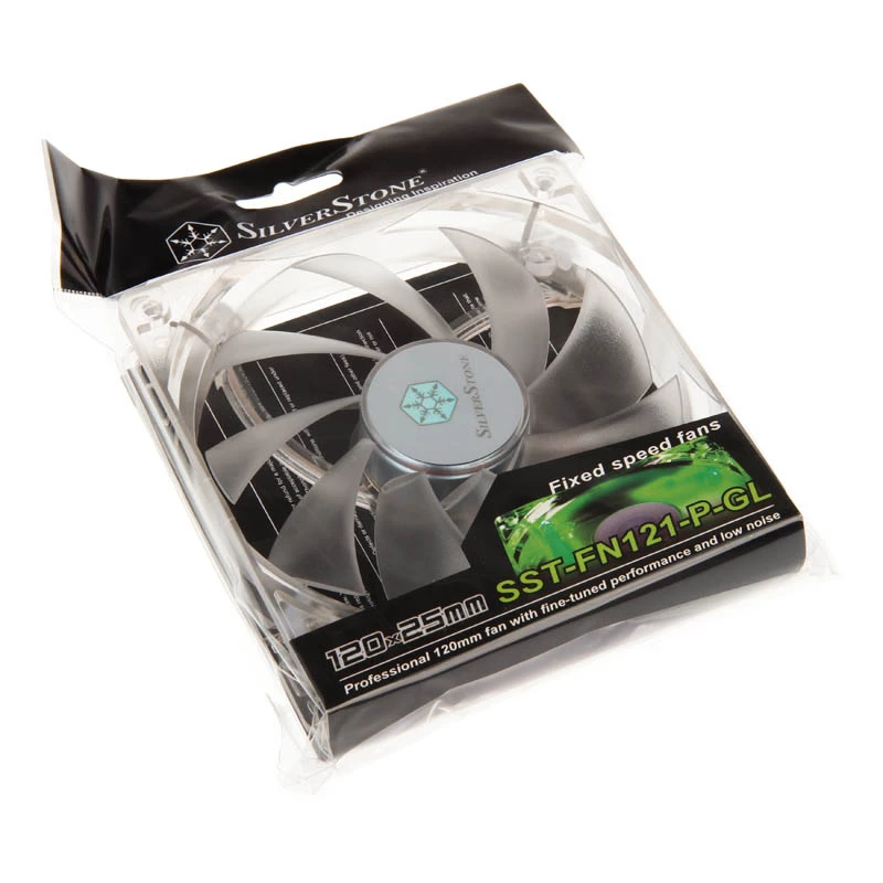 SilverStone SST-FN121-P-GL 120 mm LED korpuso ventiliatorius – baltas
