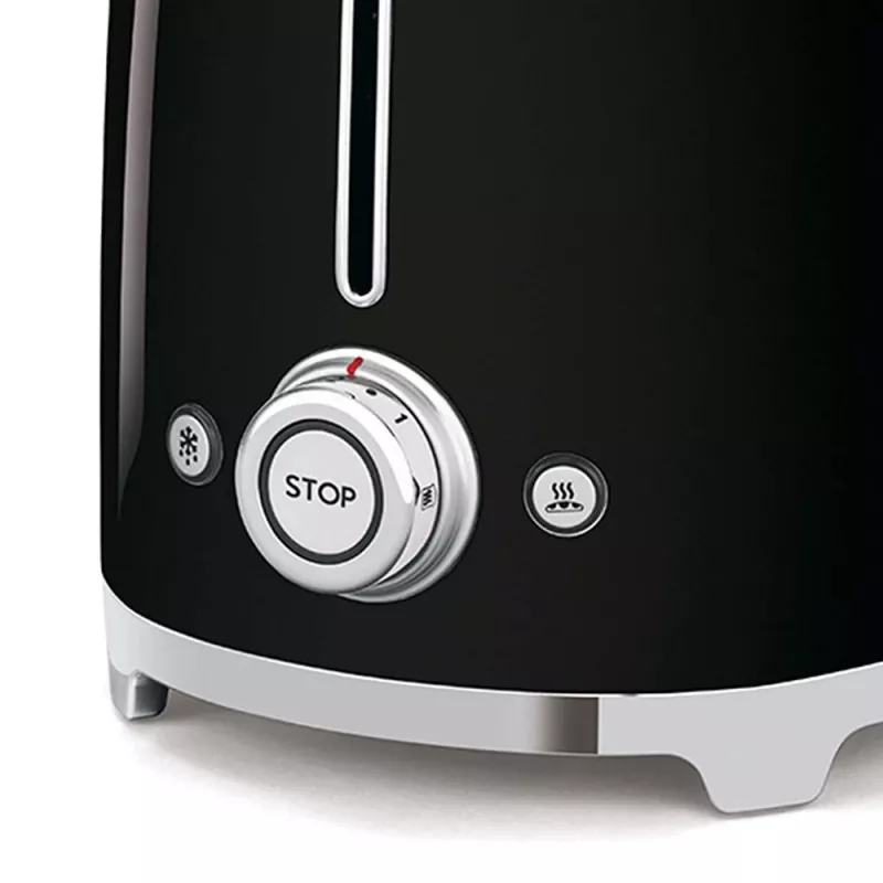 Smeg - TSF02 Skrudintuvas 4 riekėms - Juodas/lakuotas/PxAxG 41x20,8x21,5 cm/6 skrudinimo lygiai/1500 W