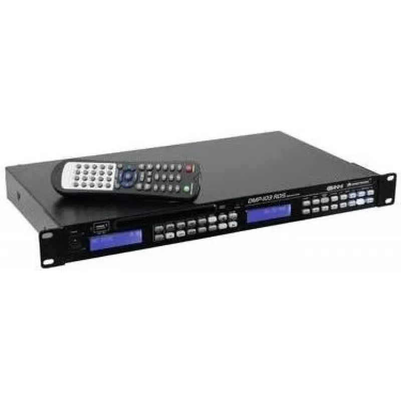 Grotuvas Omnitronic DMP-103RDS Stereo USB SD — stereofoninis atkūrimas, USB ir SD kortelių palaikymas, RDS FM imtuvas