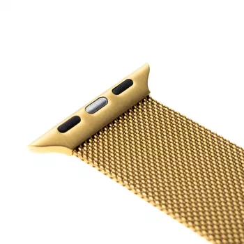 Metalinio tinklelio pakaitinis dirželis FIXED FIXMEST-434-GD, skirtas Apple Watch 42/44/45/46/49 mm, aukso apdaila