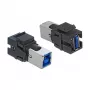 Keystone modulis DeLOCK 86395 plokščias juodas USB A