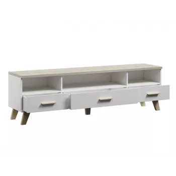 Cama RTV stand LOTTA 180cm Balta + sonoma oak