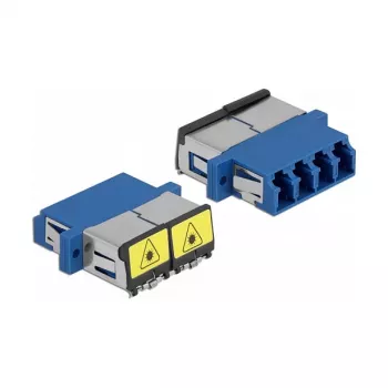 Optinis skaidulų adapteris DeLOCK 86903 LC Quad lizdas į LC Quad lizdą vienmodis mėlynas