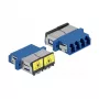 Optinis skaidulų adapteris DeLOCK 86903 LC Quad lizdas į LC Quad lizdą vienmodis mėlynas
