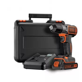 Gręžtuvas Juoda & Decker ASD18K-QW, beraktis, 1.5 Ah, juoda/oranžinė