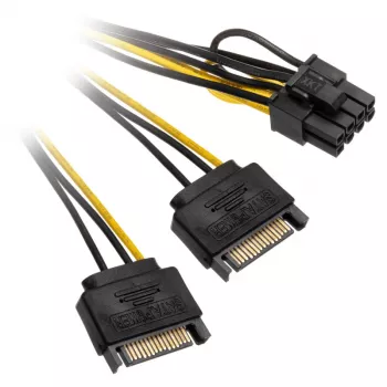 2x 15-Pin-SATA į 1x 6-Pin-PCIe adapteris - adapteris - skaitmeninis/duomenų (AK-CBPW19-15)