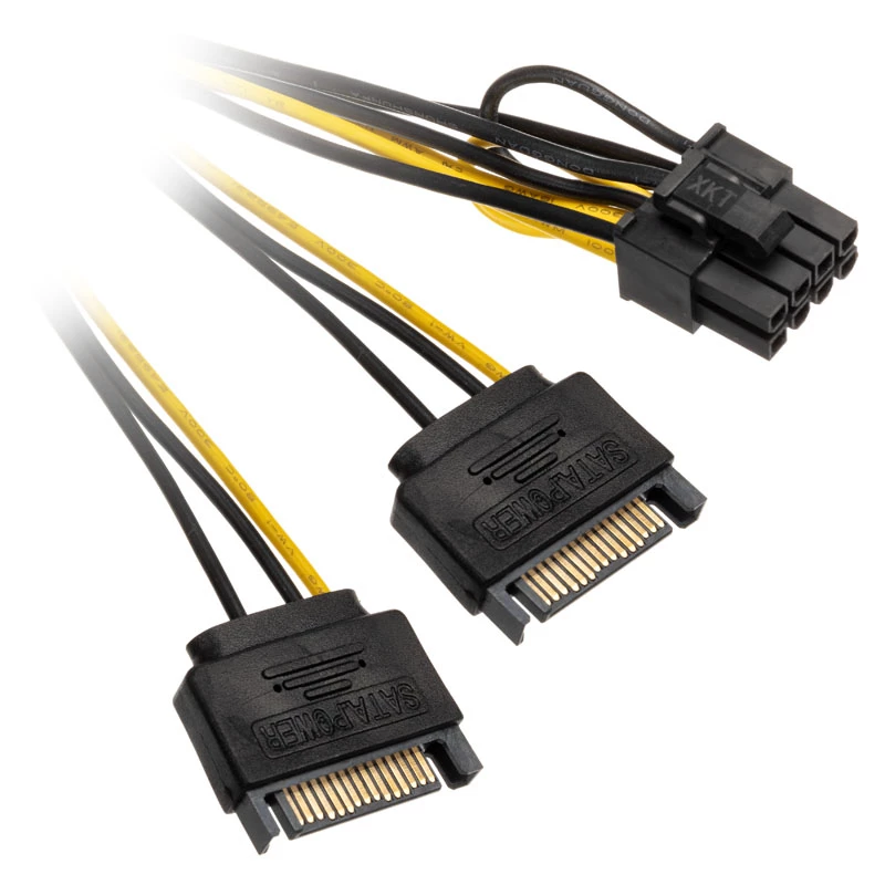 2x 15-Pin-SATA į 1x 6-Pin-PCIe adapteris - adapteris - skaitmeninis/duomenų (AK-CBPW19-15)