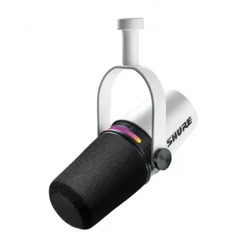 Shure MV7+-W - pulto/vokalo mikrofonas su XLR/USB-C jungtimi, baltas