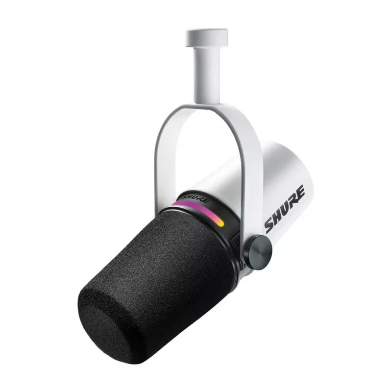 Shure MV7+-W - pulto/vokalo mikrofonas su XLR/USB-C jungtimi, baltas