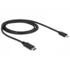 DeLOCK - USB laidas - 5 kontaktų mikro USB B tipo (kištukas) - 24 kontaktų USB C tipo (kištukas) - 1,0 m (USB 3.1) - juodas (83602)