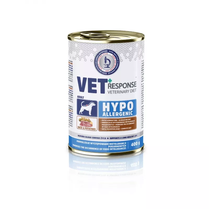 VET RESPONSE Hypoallergenic Duck - šlapias šunų maistas - 400g