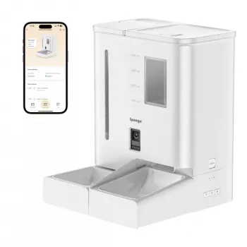 Automatinė gyvūnų šėrykla Sponge SPONGE Pet Feeder Smart DUAL — dviejų dubenėlių išmanioji šėrykla gyvūnams