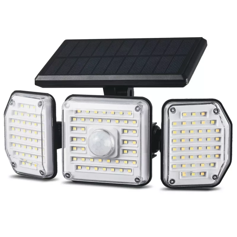 Maclean IP65 saulės energijos LED lempa su judesio ir prieblandos-šviesos jutikliu IP65 4W 320lm 4000K Li-ion 1200 mAh 3 darbo režimai prožektorius apsaugai sodui įėjimui HQ