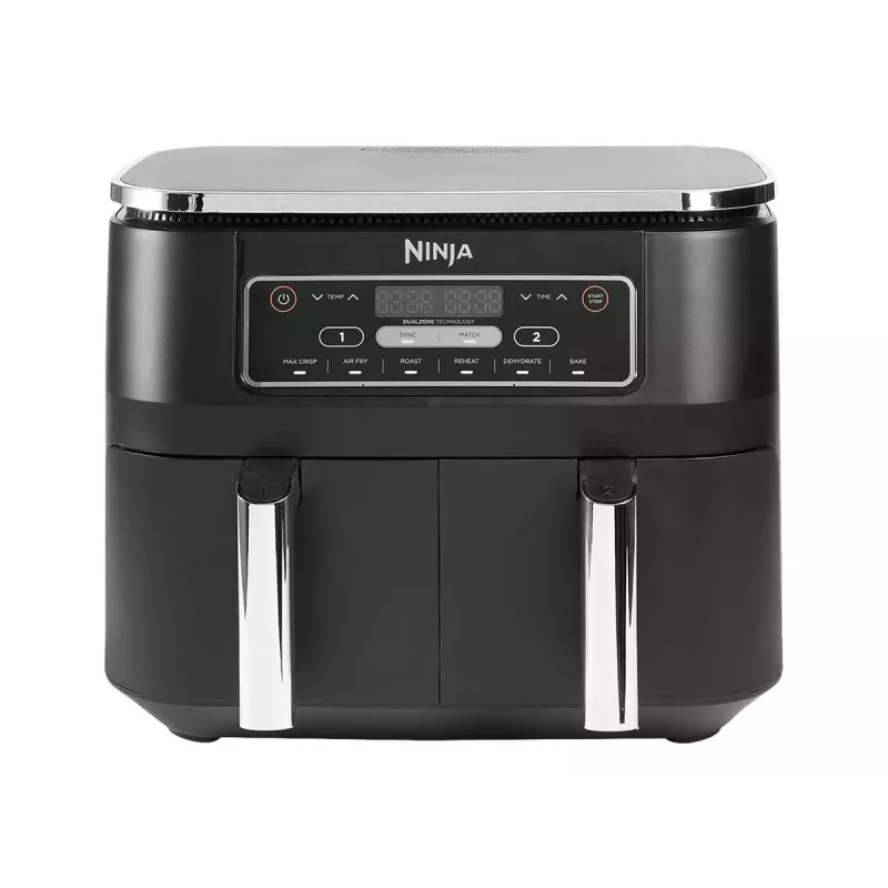 Ninja AF300 Dvigubas 7,6 L Laisvai pastatomas 1690 W Karšto oro gruzdintuvas Juodas