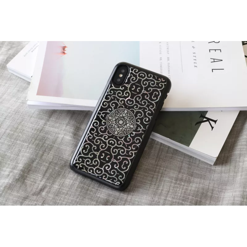Išmaniojo telefono dėklas iKins iPhone XS / XS S Liana — juodas apsauginis dangtelis