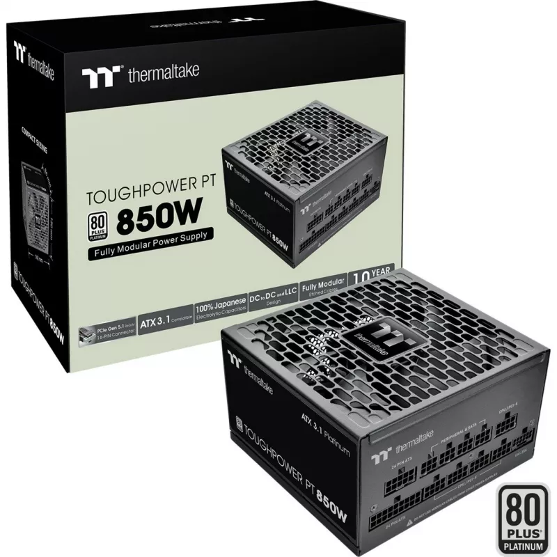 Maitinimo blokas Thermaltake Toughpower PT 850W 80 Plus Gold, modelis PS-TPP-0850FNFAPE-1