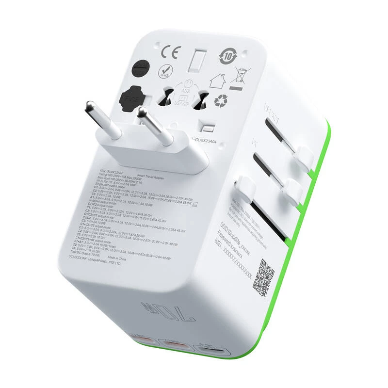 Maitinimo adapteris GlocalMe Roamplug 4G LTE Wi‑Fi Cloud SIM — Roamplug baltas