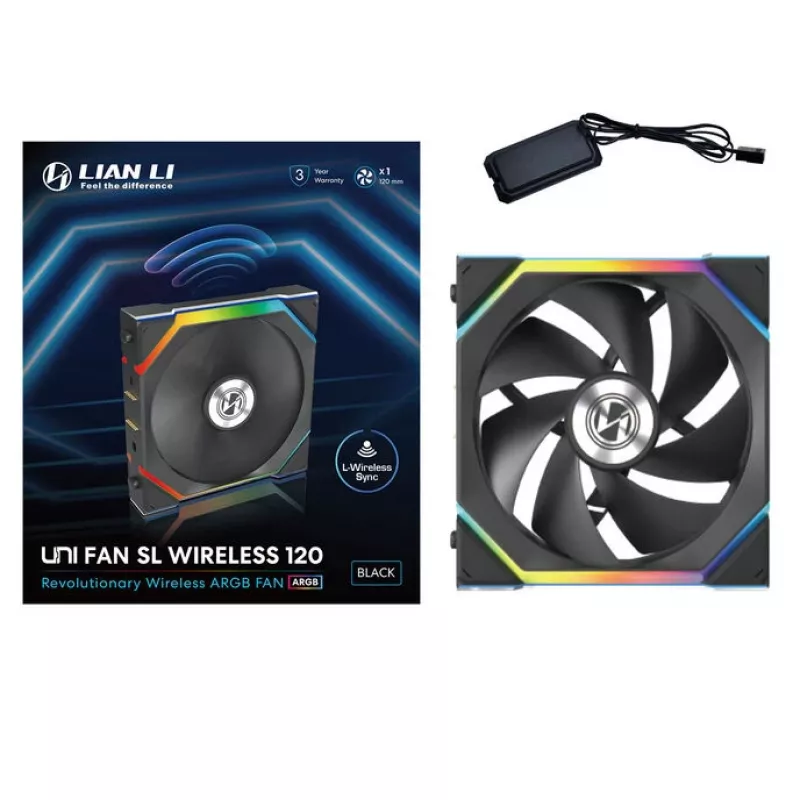 Ventiliatorius Lian Li UNI FAN SL Wireless 120 12 cm Juodas 28,5 dB 64,05 cfm