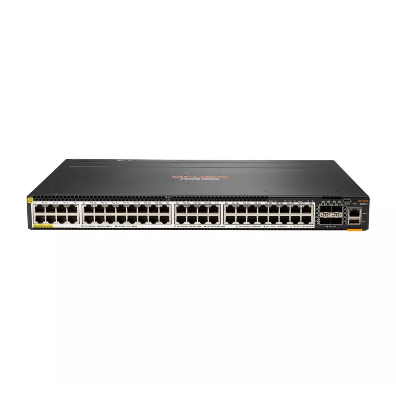 Hewlett Packard Enterprise HPE Aruba 6300M - Switch - L3 - valdomas - 48 x 100/1000/2,5G/5G (PoE+) + 4 x 1 Gigabit / 10 Gigabit / 25 Gigabit / 50 Gigabit SFP56 (Uplink / Stacking) -