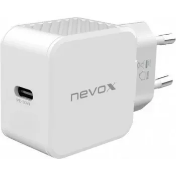 nevox USB PD Type C įkroviklis (maitinimo adapteris) 30 W baltos spalvos (2008)