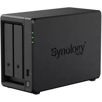 NAS saugojimo serveris SYNOLOGY DP320 Stalinis R1600, 8 GB RAM, 16 TB, 2 diskų, palaiko HDD, RAID, juoda