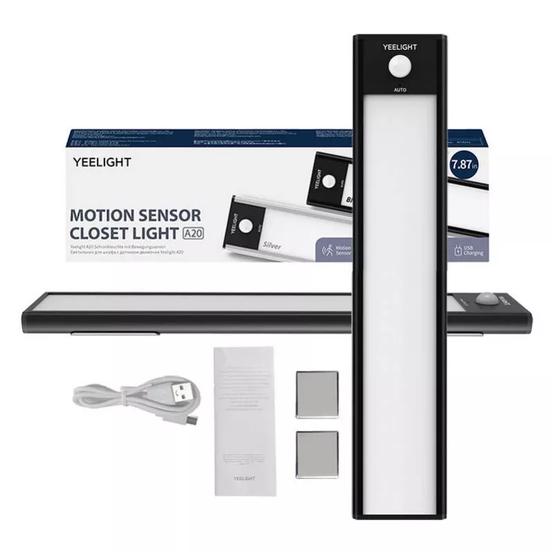 Spintos sensorinis šviestuvas Yeelight A20 20 cm 1,2 W — maitinamas baterijomis PIR LED, 100 lm, 4000 K, USB-C įkraunamas