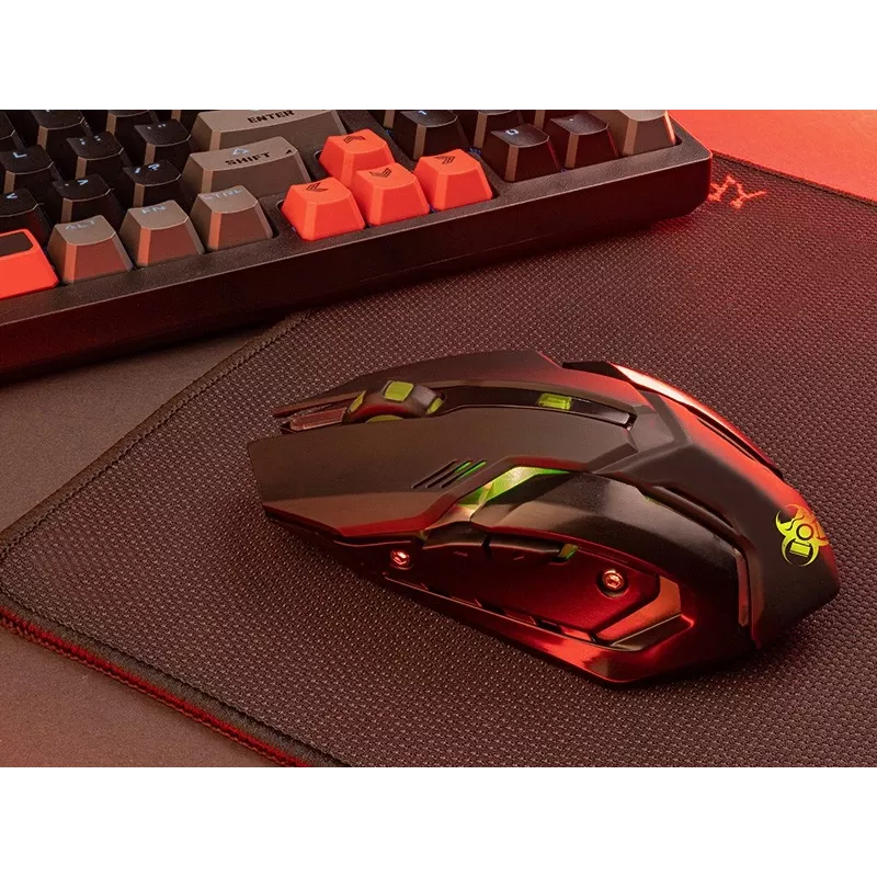 Belaidė ergonominė žaidimų pelė TRACER ROCKY RF NANO – kompaktiškas dizainas, belaidis RF ryšys