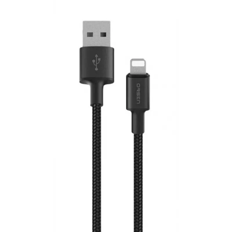 USB-A į Lightning laidas Orsen S9L 1 m 2,1 A — juodas