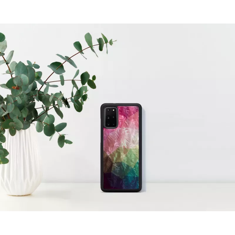 Telefono dėklas iKins Samsung Galaxy S20+ — vandens gėlių dizainas, juodas
