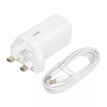 iBOX C-65 Balta, GaN 65W universalus įkroviklis su UK kištuku