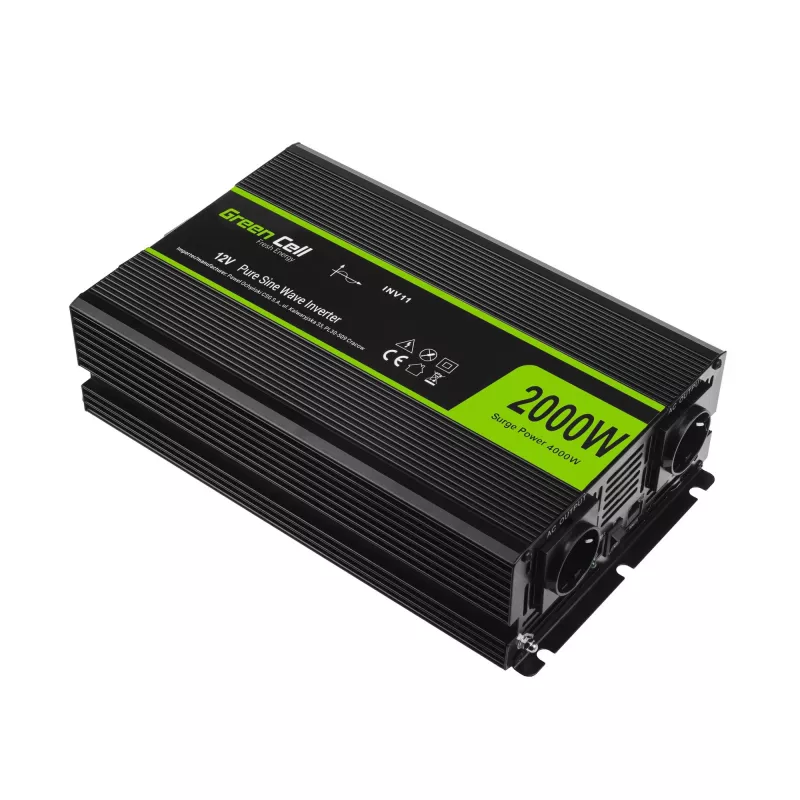 Green Cell INV11 maitinimo adapteris automobiliui 2000 W juodas