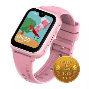 Išmanusis laikrodis Garett Kids Vibe Ai 4G rožinis su GPS stebėjimu ir vandeniui atspariu dizainu