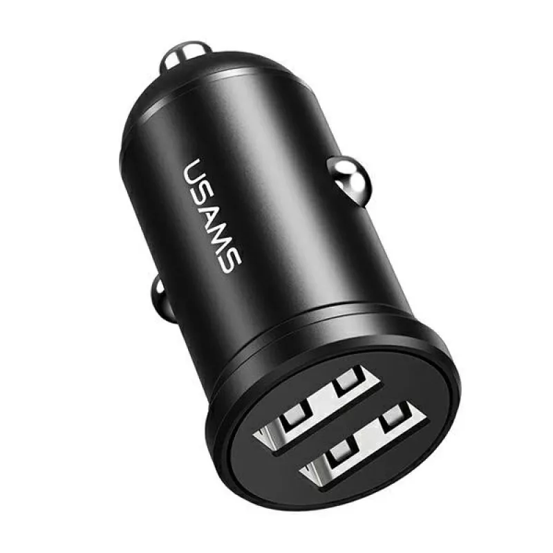 Automobilinis kroviklis usams USA000867 — dvigubas USB 2×2,4 A, juodas