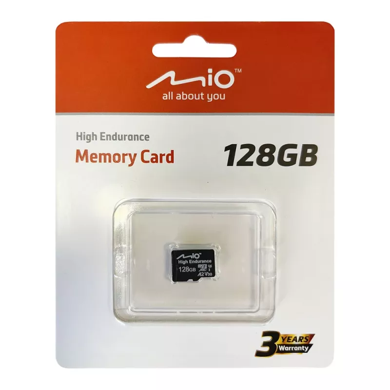 MicroSD kortelė MIO 128GB UHS-I High-Endurance — 128 GB atmintis, UHS-I sąsaja, nuolatiniam įrašymui