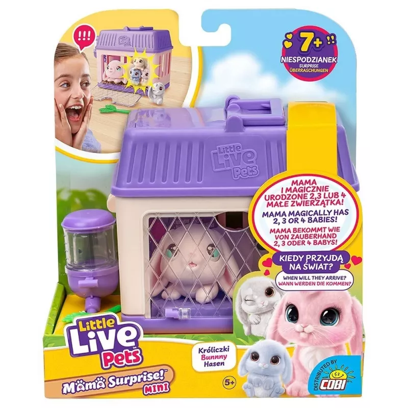 Interaktyvus žaislas Cobi Little Live Pets Mama Surprise Mini Bunny MO-26625, maža interaktyvi figūrėlė