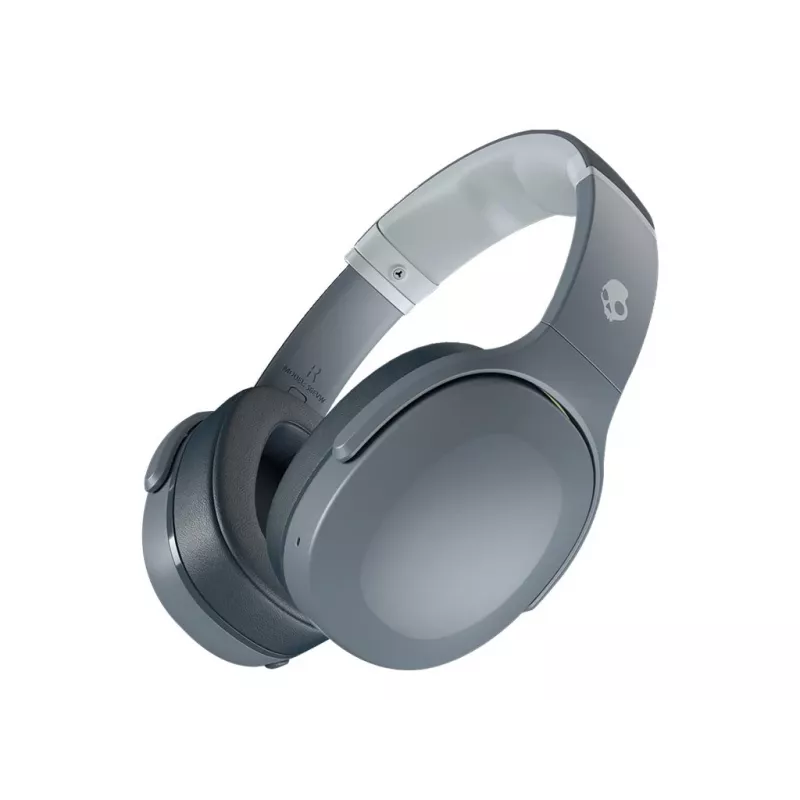 Ausinės Skullcandy Crusher Evo — laidinės ir Bluetooth, pilkos, 40 h atkūrimo, USB-C, AUX, sulankstomos