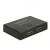 DeLock HDMI 2 – 1 jungiklis, dvipusis, 4K 60 Hz – vaizdo/garso jungiklis – 2 x HDMI – stalinis