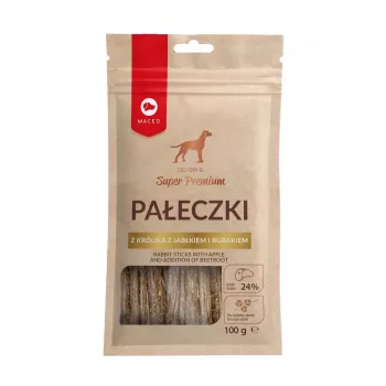 MACED triušio lazdelės su obuoliais ir pridėta burokėlių - skanėstas šunims - 100g