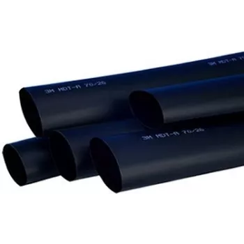 3M TE100037569 - Termiškai susitraukiantis vamzdelis - Juoda - 100 cm - 1,2 cm - 135 °C