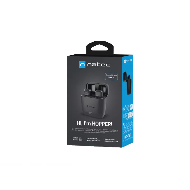 Belaidis mikrofonas mobiliajam HOPPER prisegamas