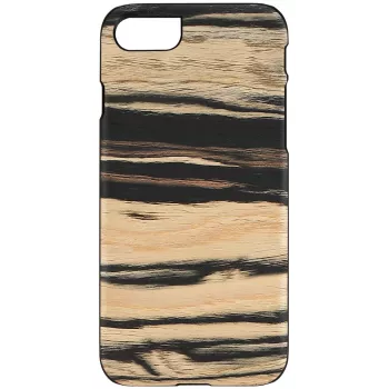 Telefono dėklas Man and Wood, skirtas iPhone 7/8 — balta su juoda juodmedžio apdaila