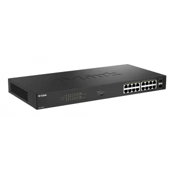 D-Link 18 prievadų Gigabit nevaldomas PoE komutatorius DGS-1018P/E — 16 x Gigabit RJ-45, PoE (IEEE 802.3af/at), 36 Gbit/s perjungimo talpa