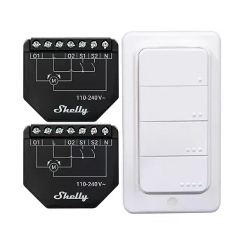 Shelly WiFi valdiklio rinkinys Shutter BLU RC Button 4 — išmanioji relė roletams ir žaliuzėms