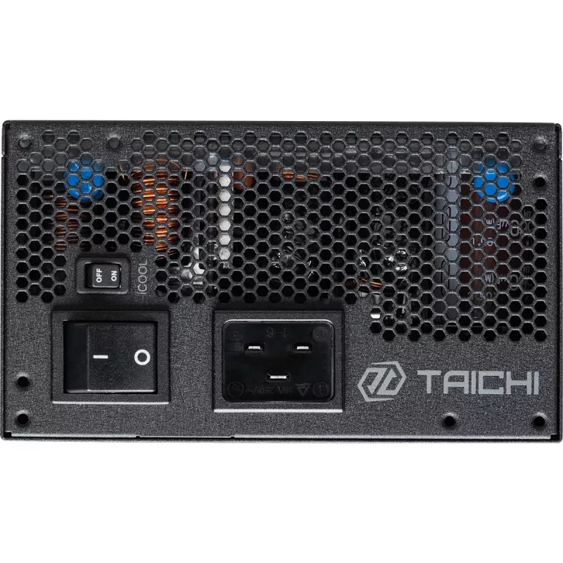 Maitinimo blokas ASROCK Taichi TC-1300T 1300 W 20+4 kontaktų ATX 80 PLUS Titanium, juodas, 135 mm ventiliatorius