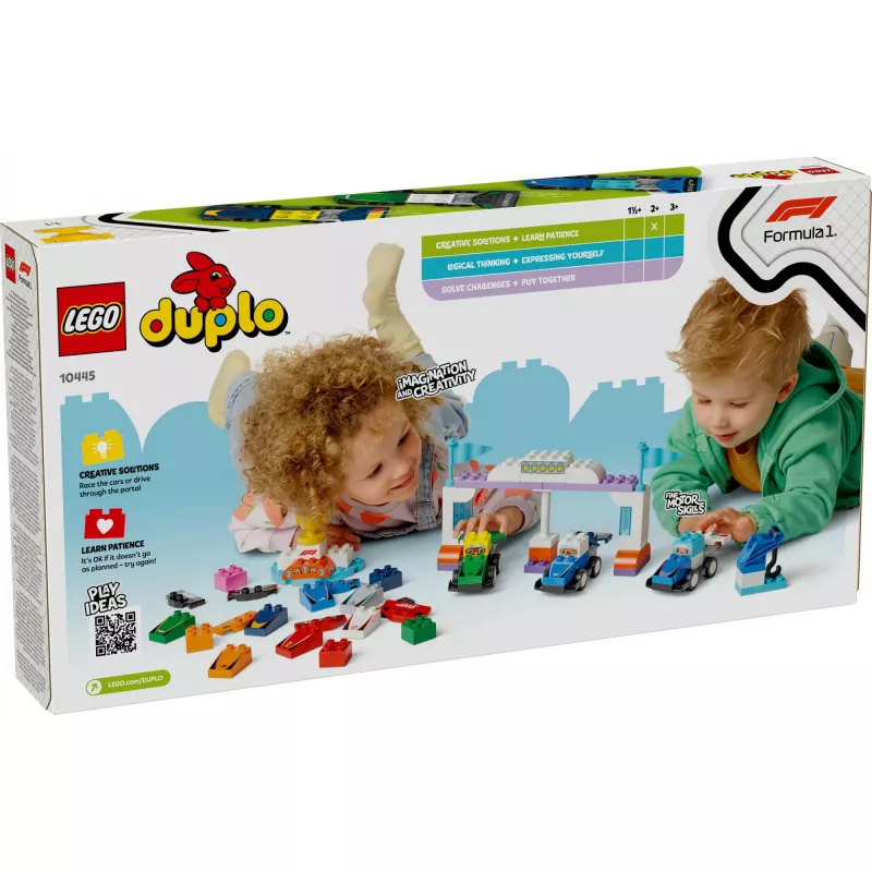 LEGO DUPLO 10445 F1 komandos lenktynių automobiliai ir vairuotojai