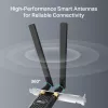 „Wi-Fi 6 Bluetooth“ PCIe adapteris TP‑LINK Archer TX10E AX900 — PCIe kortelė, AX900 Wi‑Fi 6, „Bluetooth“
