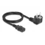 Maitinimo laidas DELOCK CEE 7/7 (E+F) į IEC C13 90° kampu, 1 m, H05VV-F 3x1.00 mm², juodas