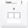 Sieninis RJ-45 lizdas Jung CD 569-2 NAUA WW — baltas termoplastinis tinklo lizdas